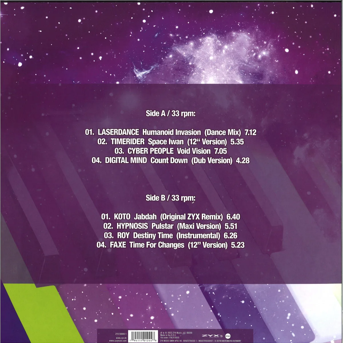 Обратная сторона обложки — Various — ZYX Italo Disco Spacesynth Part 1
