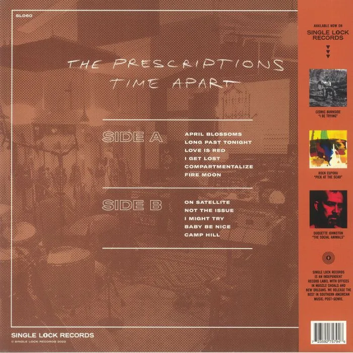Back cover — The PRESCRIPTIONS — Time Apart