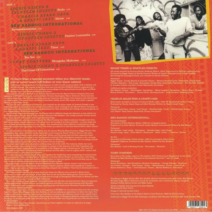 Обратная сторона обложки — VARIOUS — The Bristol Meets Africa Sound