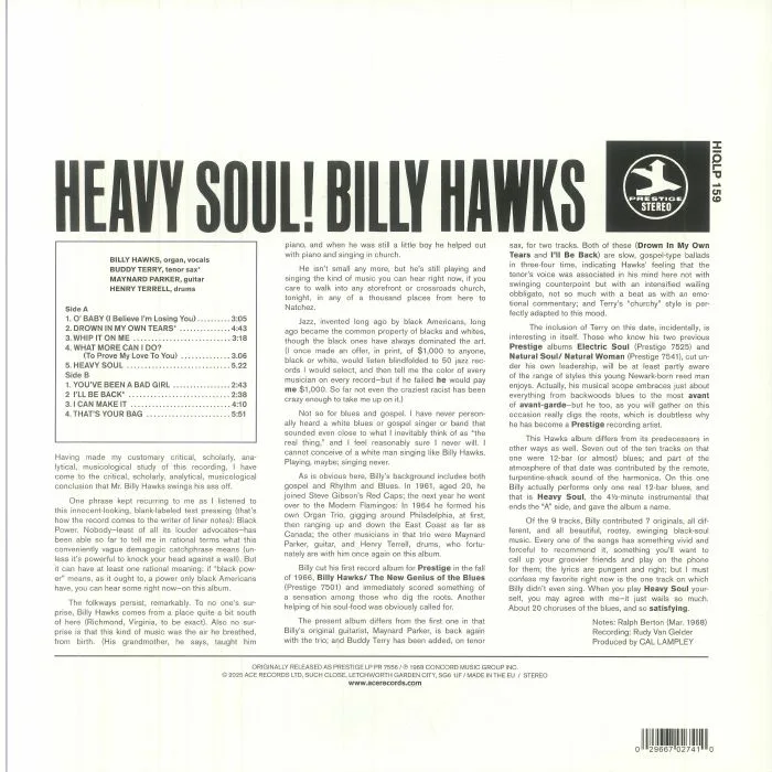 Обратная сторона обложки — Billy HAWKS — Heavy Soul!