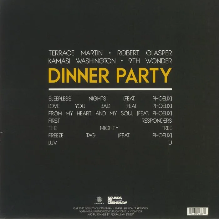 Обратная сторона обложки — DINNER PARTY — Dinner Party