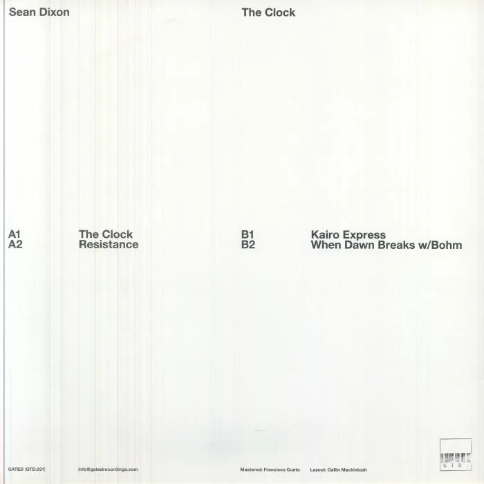 Back cover — Sean DIXON — The Clock