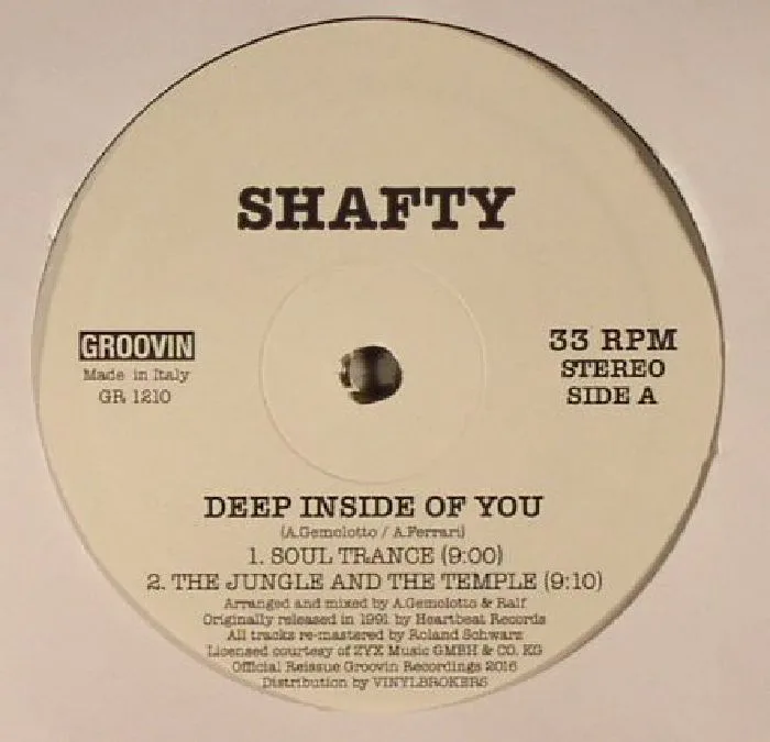 Лицевая сторона обложки — SHAFTY — Deep Inside (Of You) (reissue)
