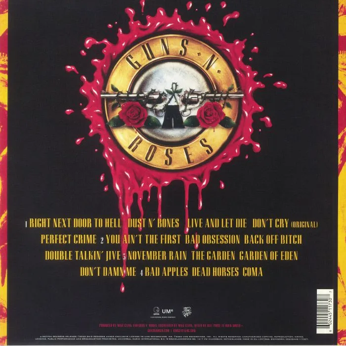 Обратная сторона обложки — GUNS N ROSES — Use Your Illusion I