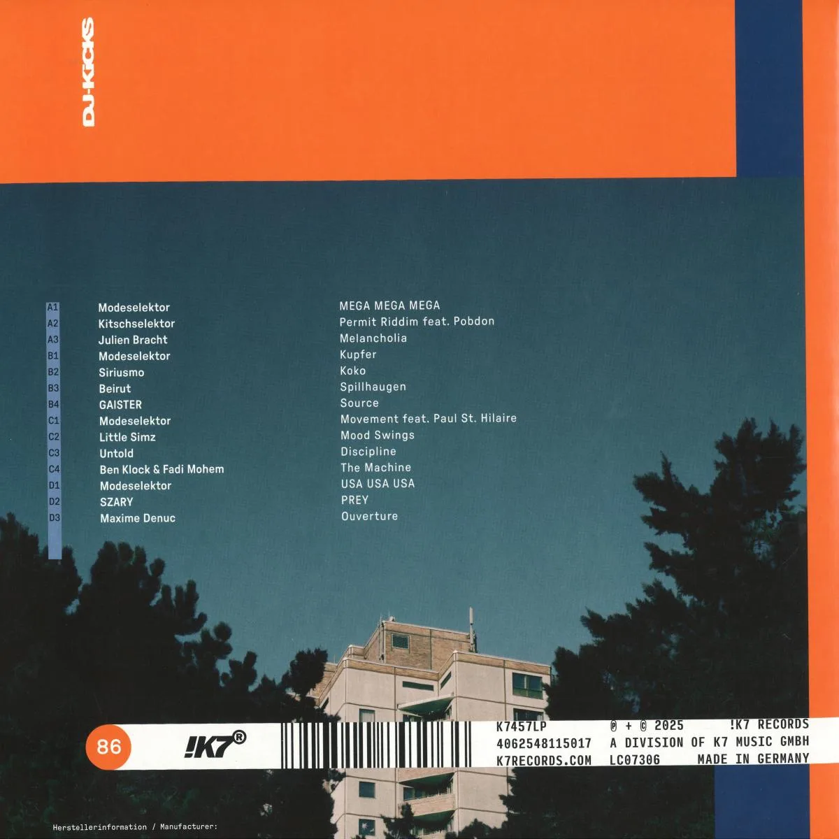 Back cover — Modeselektor — DJ Kicks 2x12
