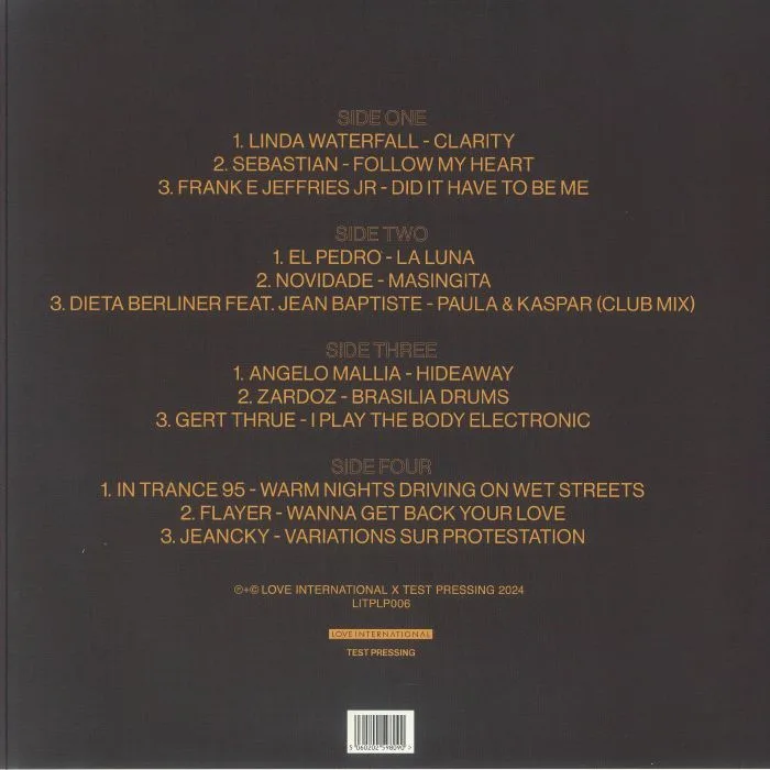Обратная сторона обложки — PALMS TRAX / VARIOUS — The Sound Of Love International 006