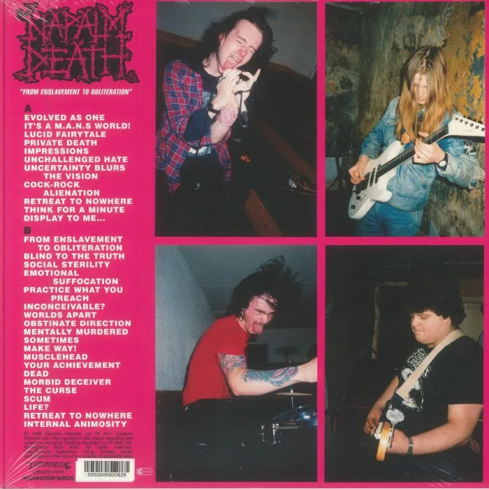 Обратная сторона обложки — NAPALM DEATH — From Enslavement To Obliteration (reissue)