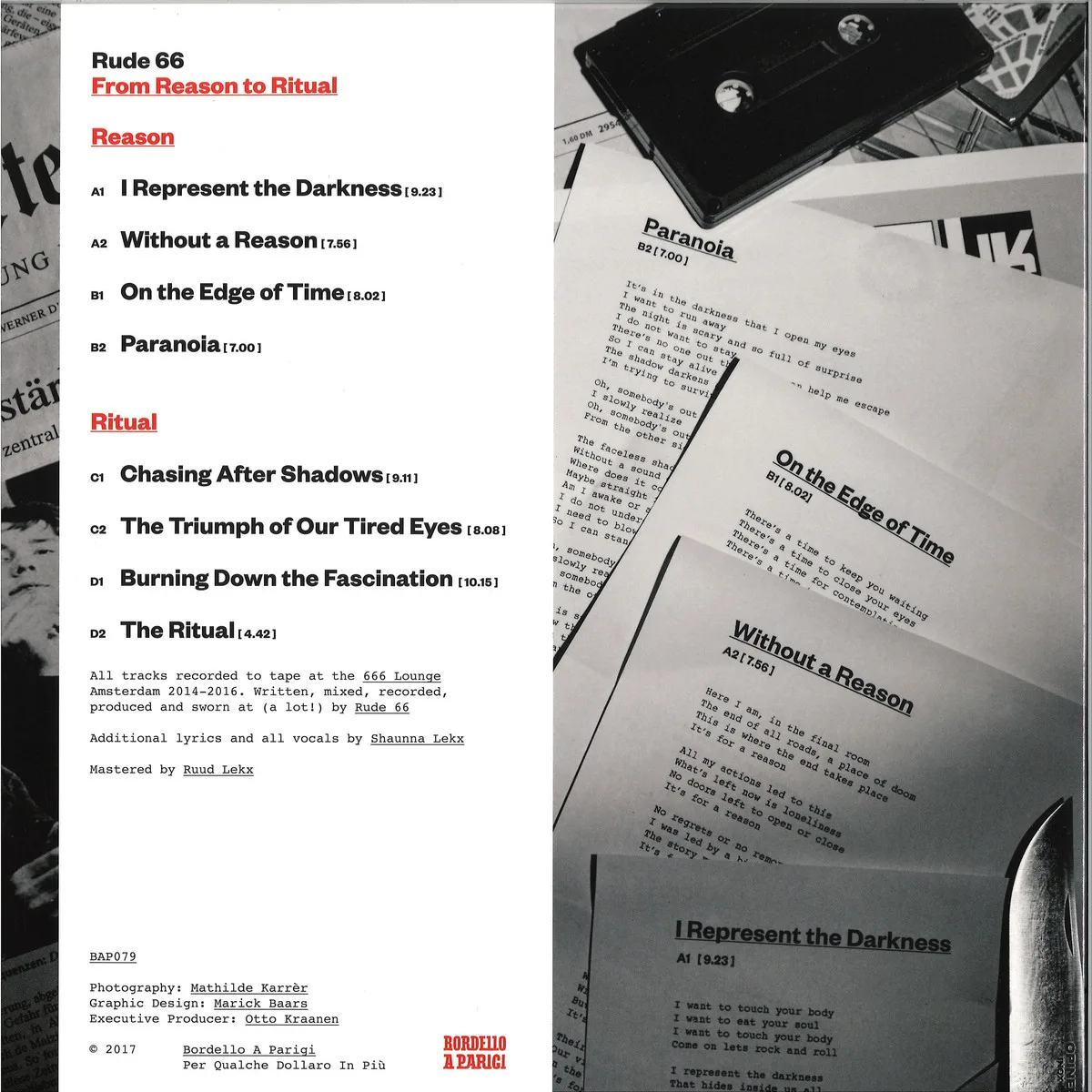 Back cover — Rude 66 — From Reason To Ritual LP 2x12"