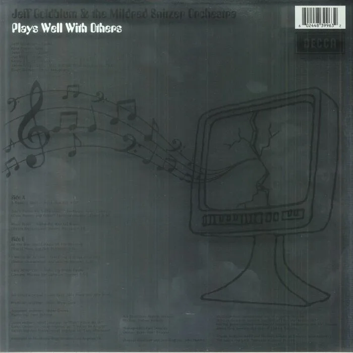 Back cover — Jeff GOLDBLUM / THE MILDRED SNITZER ORCHESTRA — Plays Well With Others