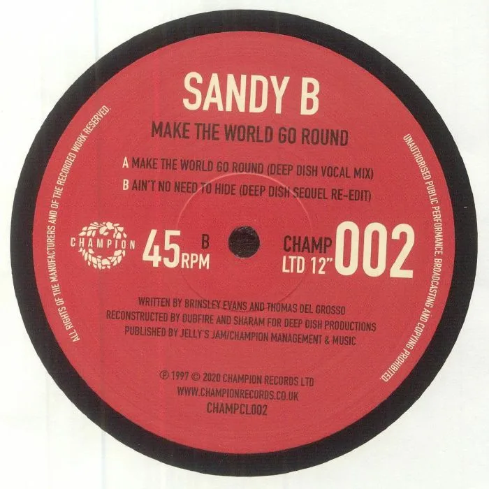 Обратная сторона обложки — SANDY B — Make The World Go Round (reissue)