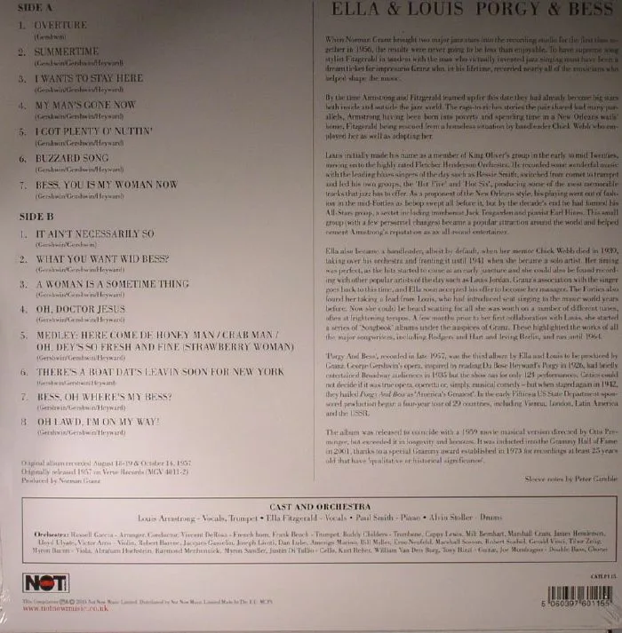 Back cover — Ella FITZGERALD / LOUIS ARMSTRONG — Porgy & Bess
