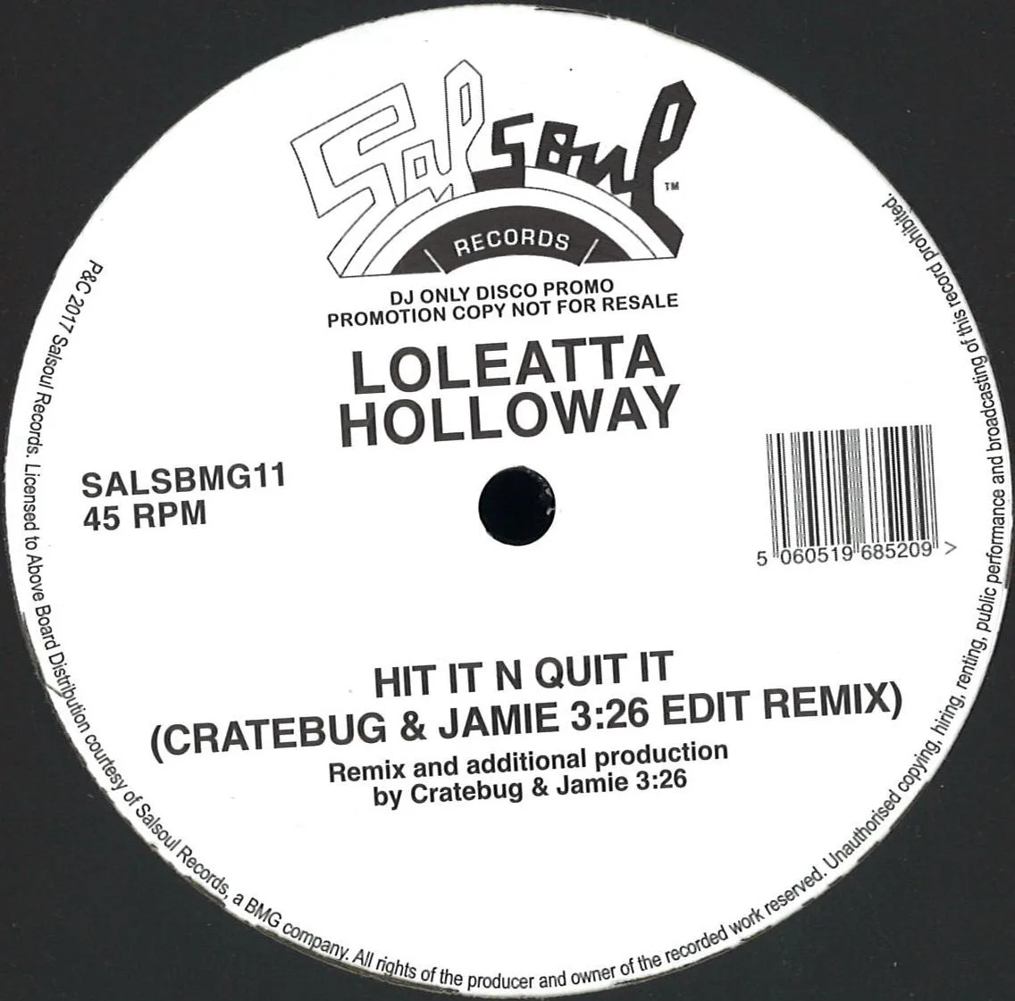 Лицевая сторона обложки — Loleatta Holloway — Hit It N Quit It ( Jamie 3:26 & Cratebug Edit)