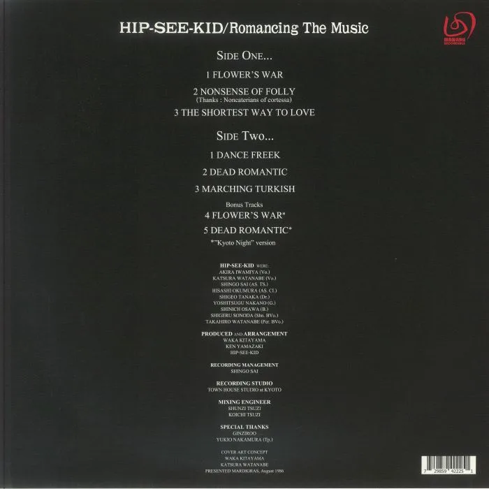 Обратная сторона обложки — HIP SEE KID — Romancing The Music