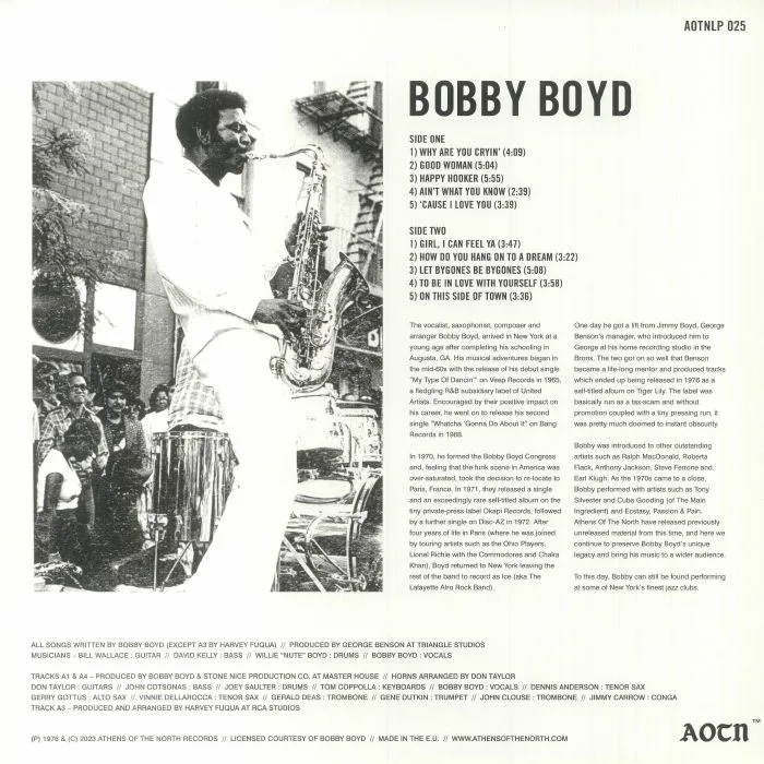 Обратная сторона обложки — Bobby BOYD — Bobby Boyd (reissue)