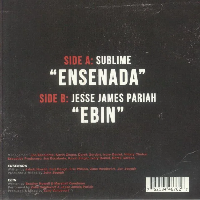 Back cover — SUBLIME / JESSE JAMES PARIAH — Ensenada
