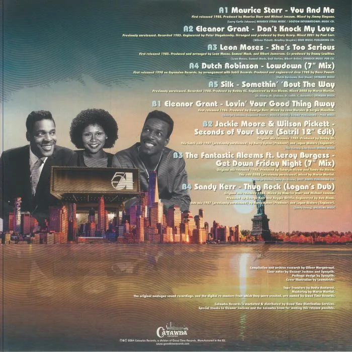 Back cover — Maurice Starr,Eleanor Grant,Leon Moses,Dutch Robinson,Silk,Jackie Moore&Wilson Pickett,The F — The Lowdown: A Catawba Records Story LP