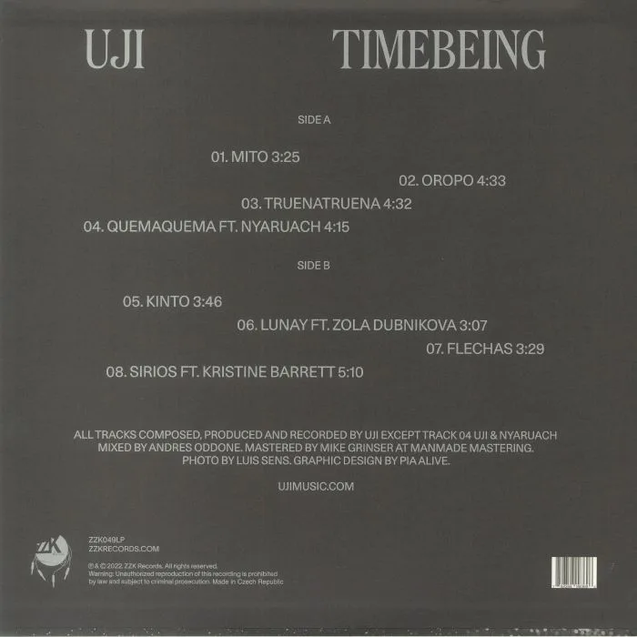 Обратная сторона обложки — UJI — Timebeing