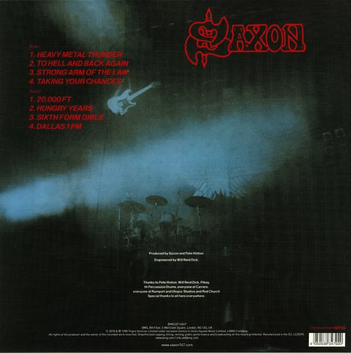 Back cover — SAXON — Strong Arm Of The Law (reissue)