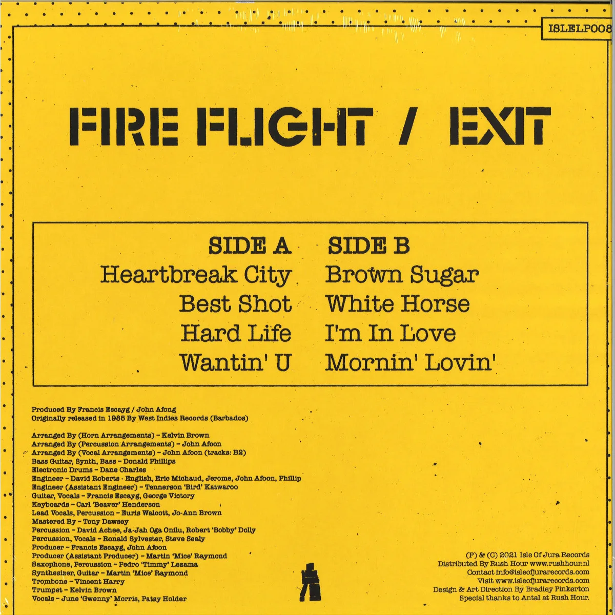 Обратная сторона обложки — Fire Flight — EXIT LP