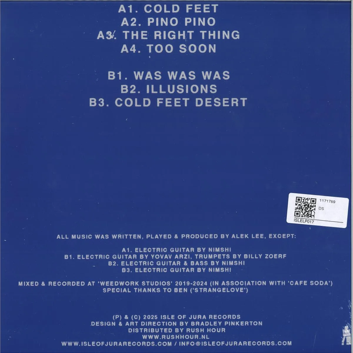 Back cover — Alek Lee — COLD FEET