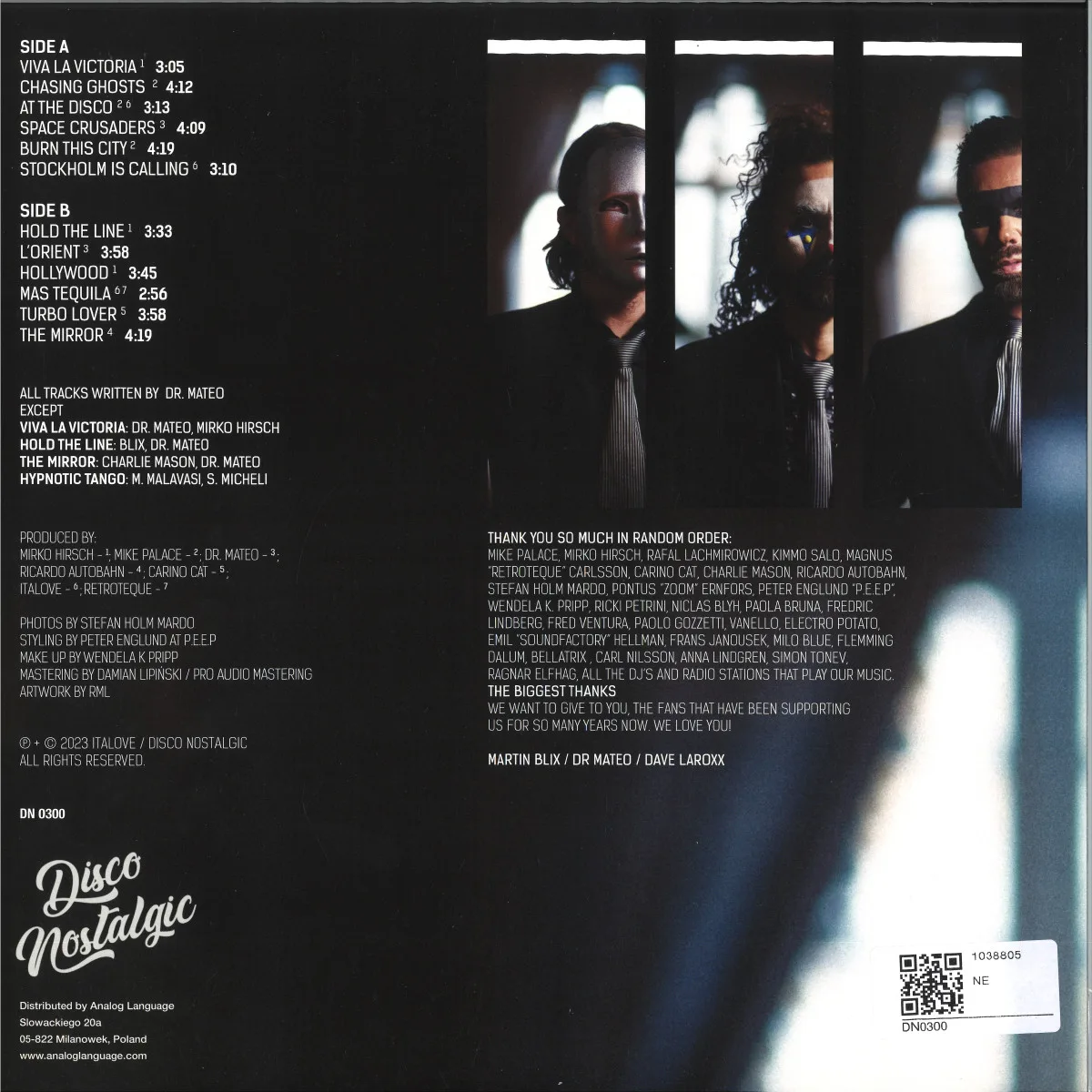 Обратная сторона обложки — Italove — CHASING GHOSTS LP