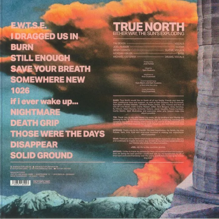 Обратная сторона обложки — TRUE NORTH — Either Way The Sun's Exploding
