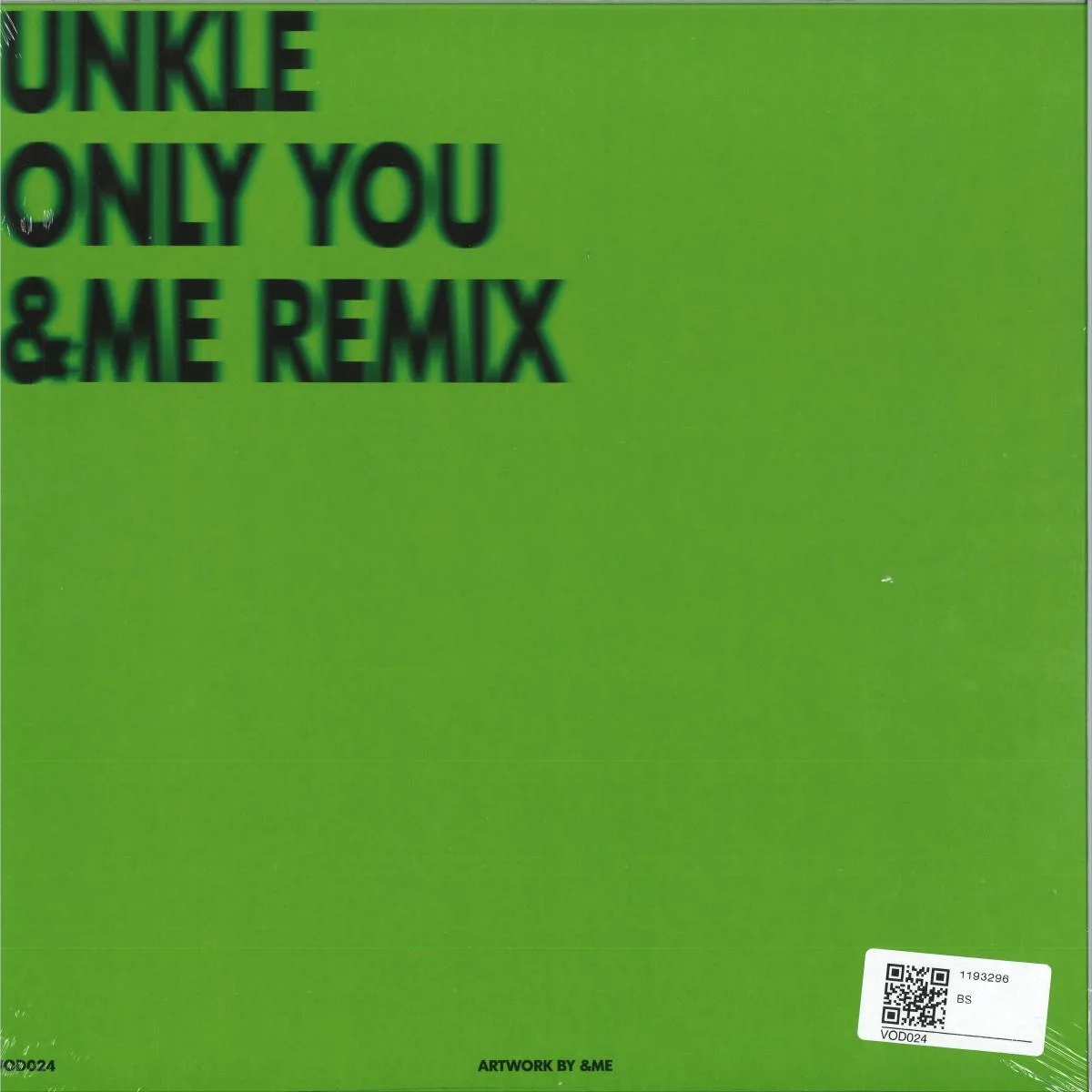 Обратная сторона обложки — UNKLE — Only You (&ME Remix)