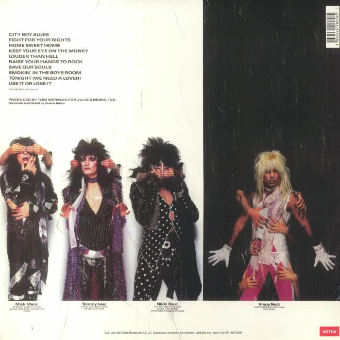 Back cover — MOTLEY CRUE — Theatre Of Pain (remastered)