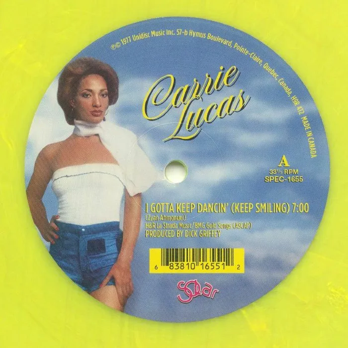 Лицевая сторона обложки — Carrie LUCAS — I Gotta Keep Dancin' (Keep Smiling)