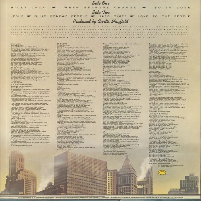 Обратная сторона обложки — Curtis MAYFIELD — There's No Place Like America Today