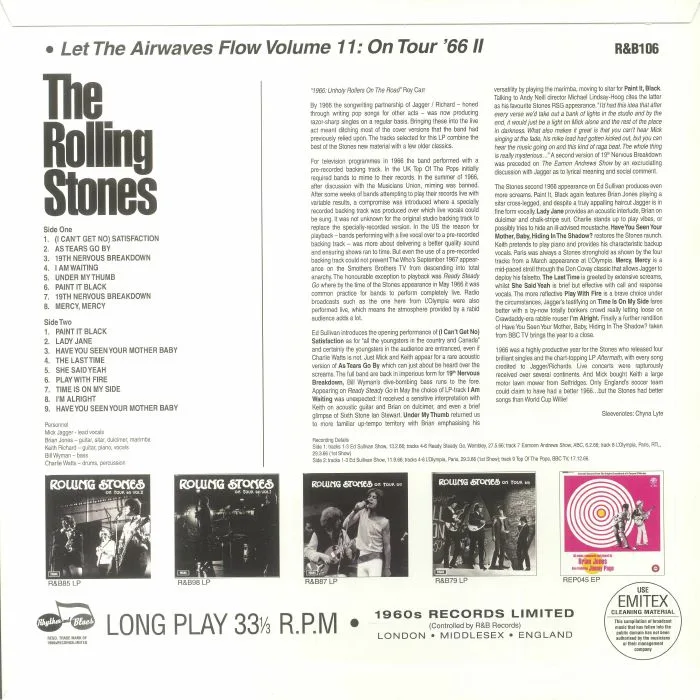 Back cover — The ROLLING STONES — On Tour 66 Vol II