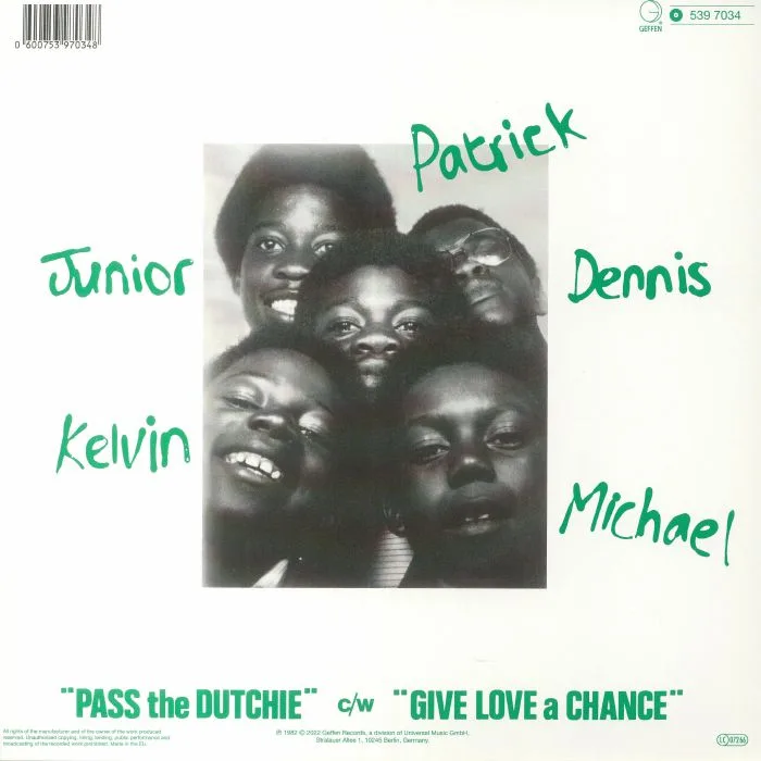 Back cover — MUSICAL YOUTH — Pass The Dutchie