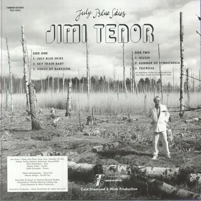 Обратная сторона обложки — Jimi TENOR / COLD DIAMOND & MINK — July Blue Skies