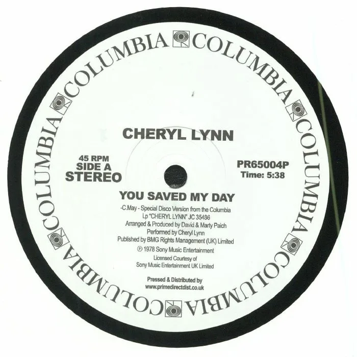 Front cover — Cheryl LYNN — You Saved My Day (Record Store Day 2018)