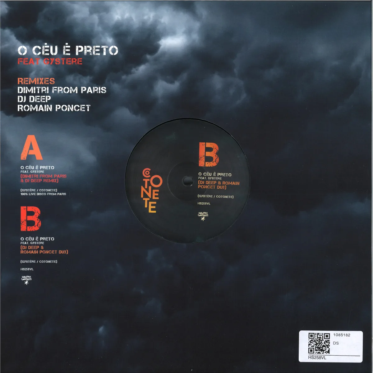 Back cover — Cotonete — O CÉU É PRETO FEAT. GYSTERE (DIMITRI FROM PARIS + DJ DEEP REMIXES)