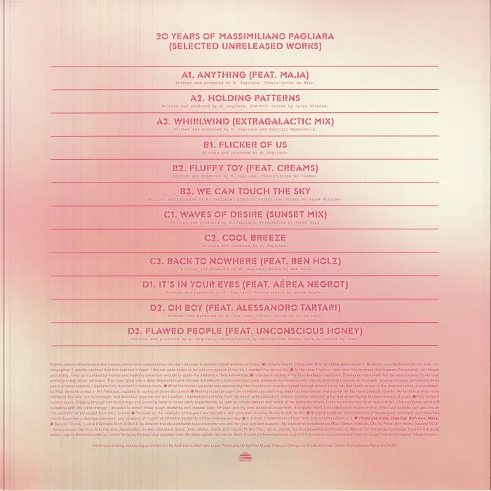 Back cover — Massimiliano PAGLIARA — Selected Unreleased Works