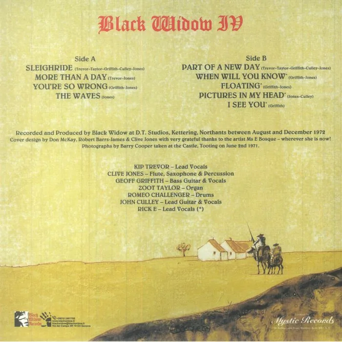 Back cover — BLACK WIDOW — IV (remastered)