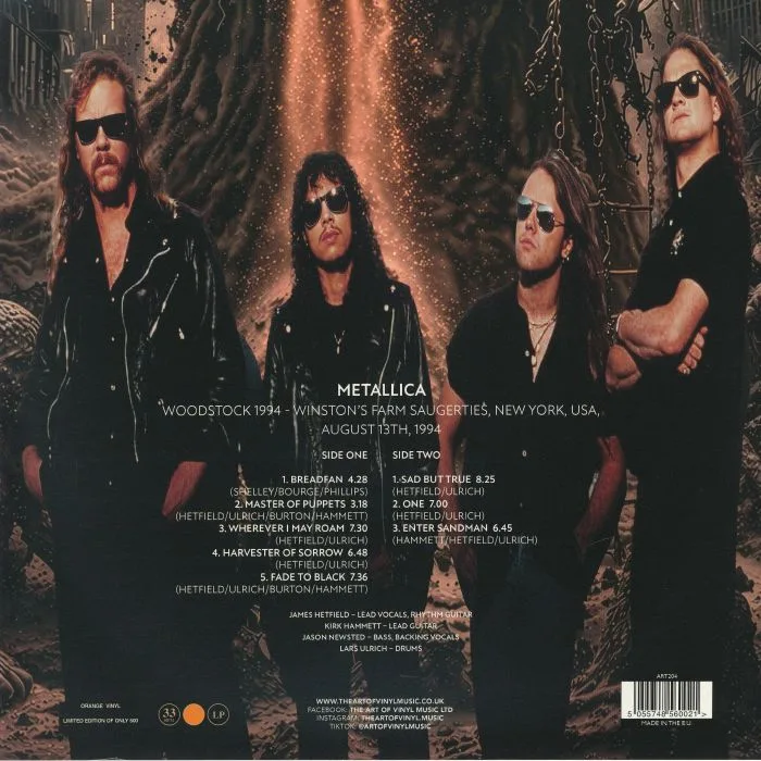 Обратная сторона обложки — METALLICA — Woodstock 1994