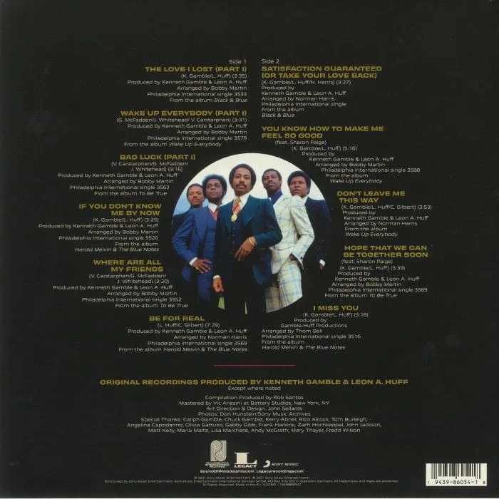 Обратная сторона обложки — Harold MELVIN & THE BLUE NOTES — The Best Of Harold Melvin & The Blue Notes