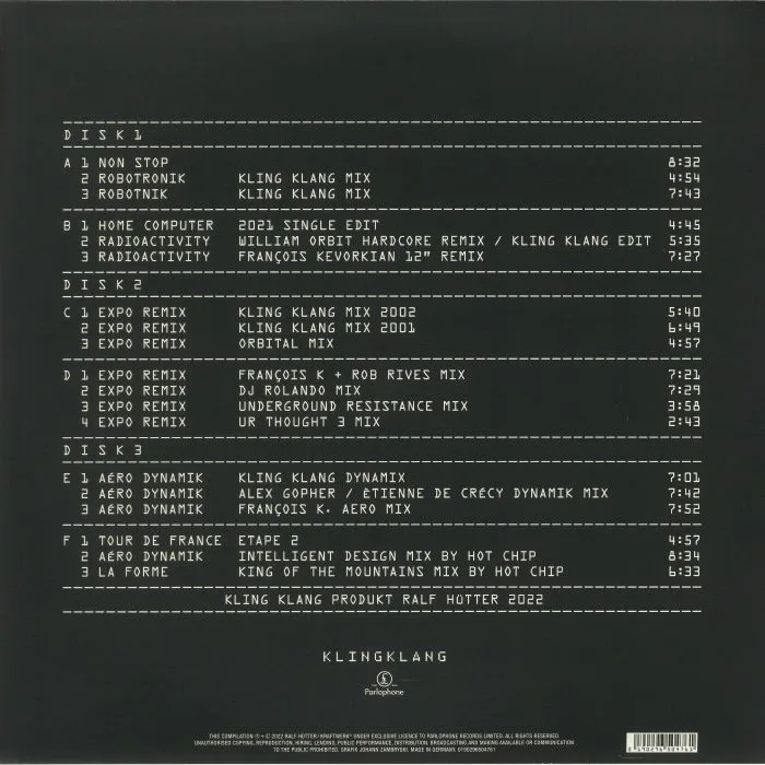 Back cover — KRAFTWERK — Remixes