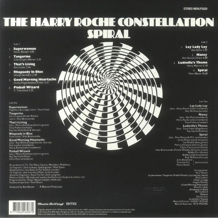 Back cover — The HARRY ROCHE CONSTELLATION — Spiral (reissue)