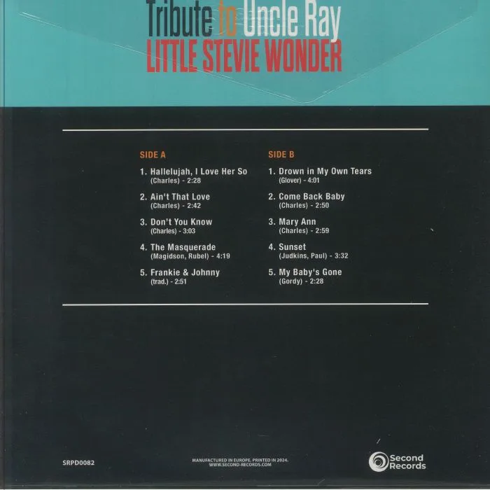 Обратная сторона обложки — Stevie WONDER — Tribute To Uncle Ray (reissue)