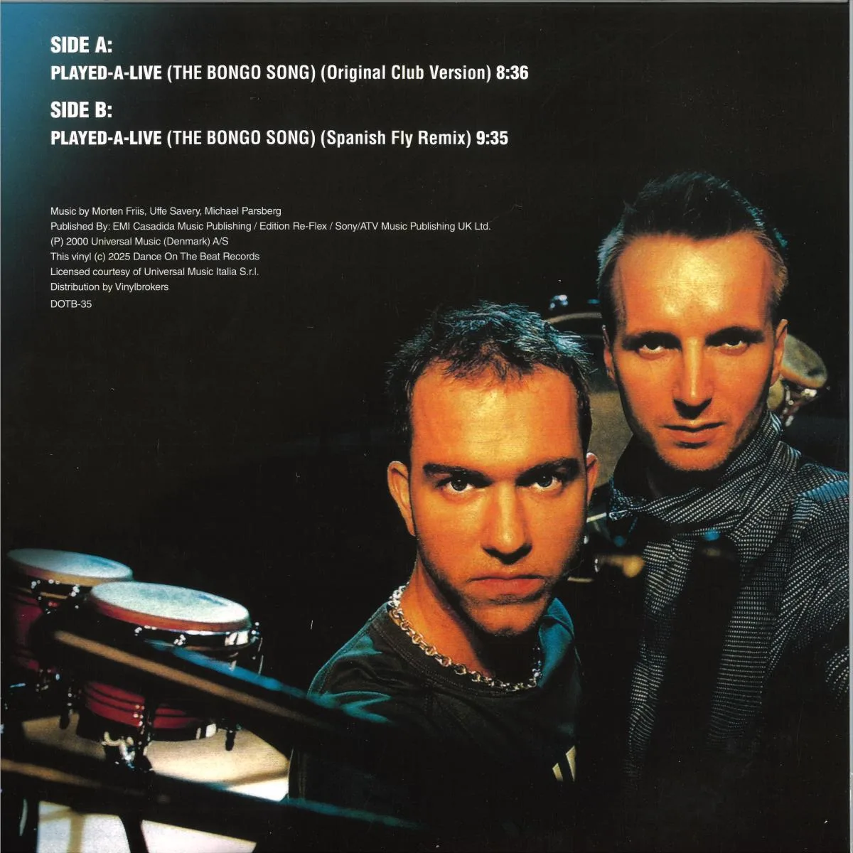 Back cover — Safri Duo — Played-A-Live (The Bongo Song)