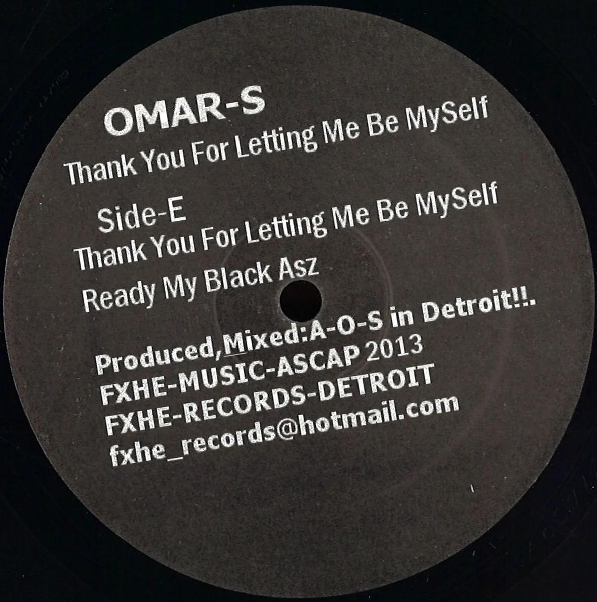 Front cover — Omar S — Thank You For Letting Me Be Myself Part 2 (2x12")