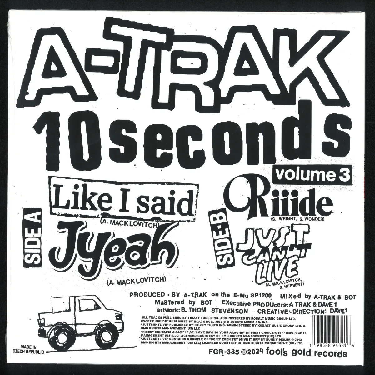 Back cover — A-Trak — 10 Seconds Vol. 3