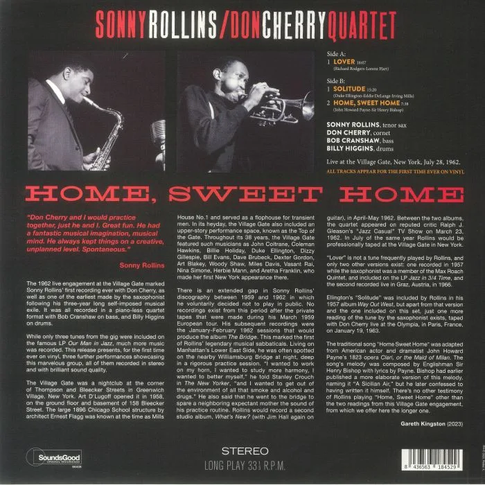 Обратная сторона обложки — Sonny ROLLINS / DON CHERRY QUARTET — Home Sweet Home (reissue)