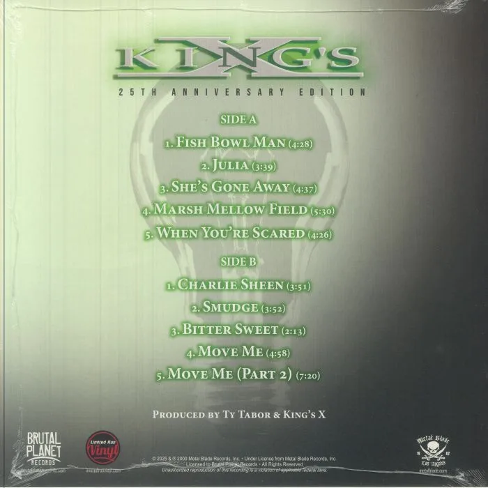 Back cover — KING'S X — Please Come Home Mr Bulbous (25th Anniversary Edition)