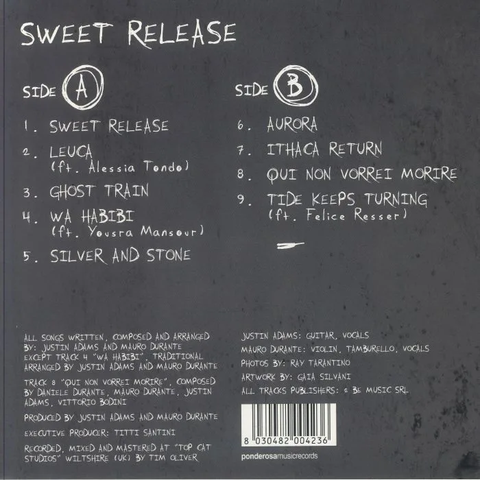 Обратная сторона обложки — Justin ADAMS / MAURO DURANTE — Sweet Release