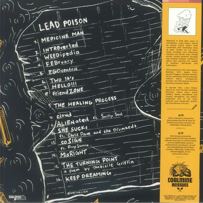 Обратная сторона обложки — ELZHI — Lead Poison (Record Store Day RSD 2026)