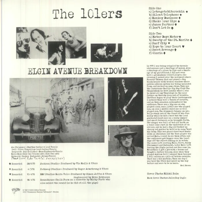 Back cover — The 101ERS — Elgin Avenue Breakdown